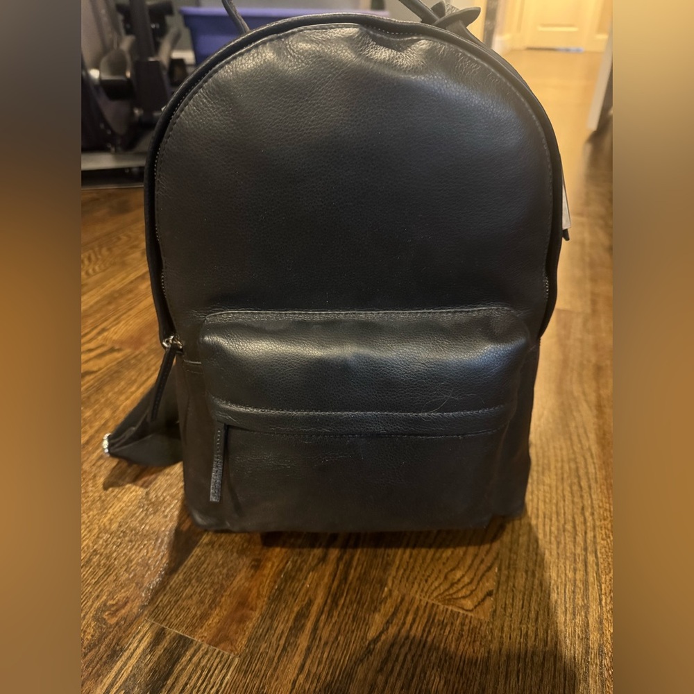 Vince Camuto Charcoal Leather Backpack - Picture 7 of 7